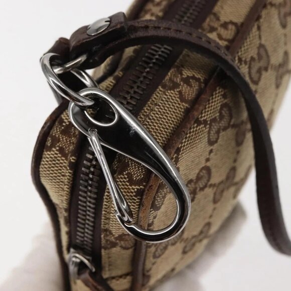 GUCCI GG Canvas Shoulder Bag Beige Silver 120975 Auth 146735 - Picture 10 of 16